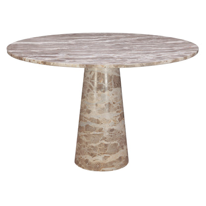 48" Capri Beige Marble Round Dining Table
