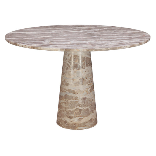 48" Capri Beige Marble Round Dining Table