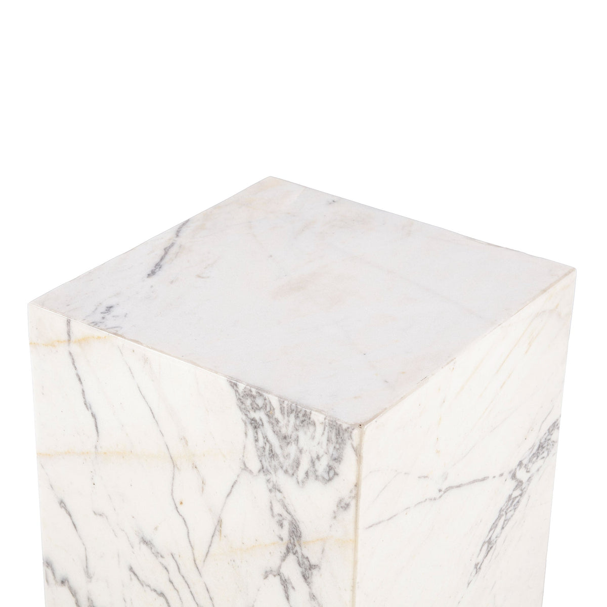 15" Alabaster Marble Drum Side Table
