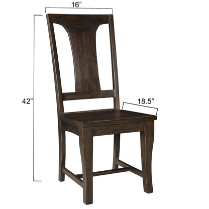 18" Vintage Brown Wood Dining Chair