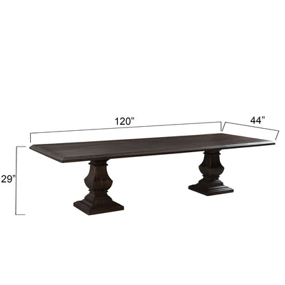 120" Vintage Brown Dining Table