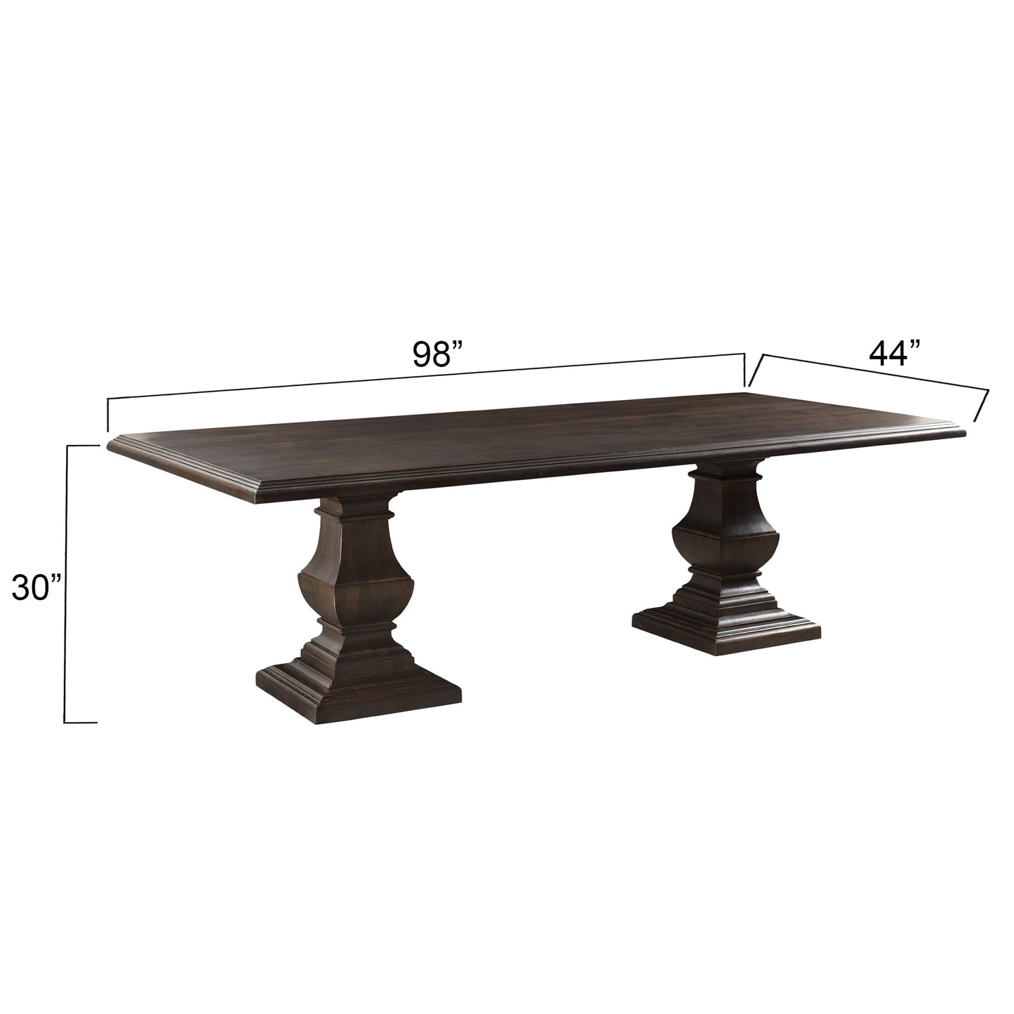 98" Vintage Brown Dining Table