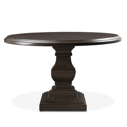 48" Vintage Brown Round Dining Table
