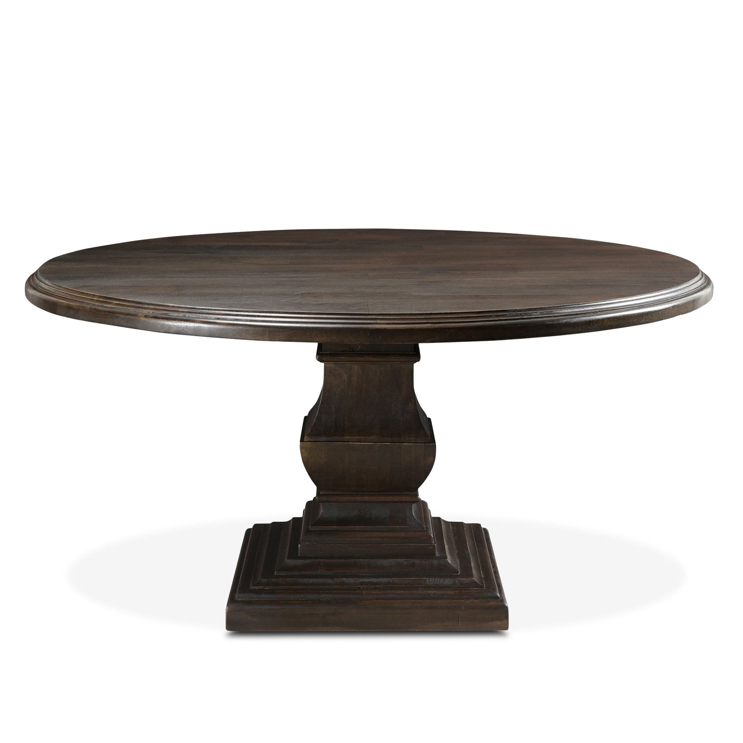 60" Vintage Brown Round Dining Table