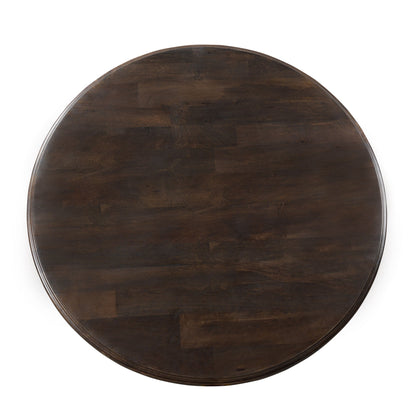 60" Vintage Brown Round Dining Table