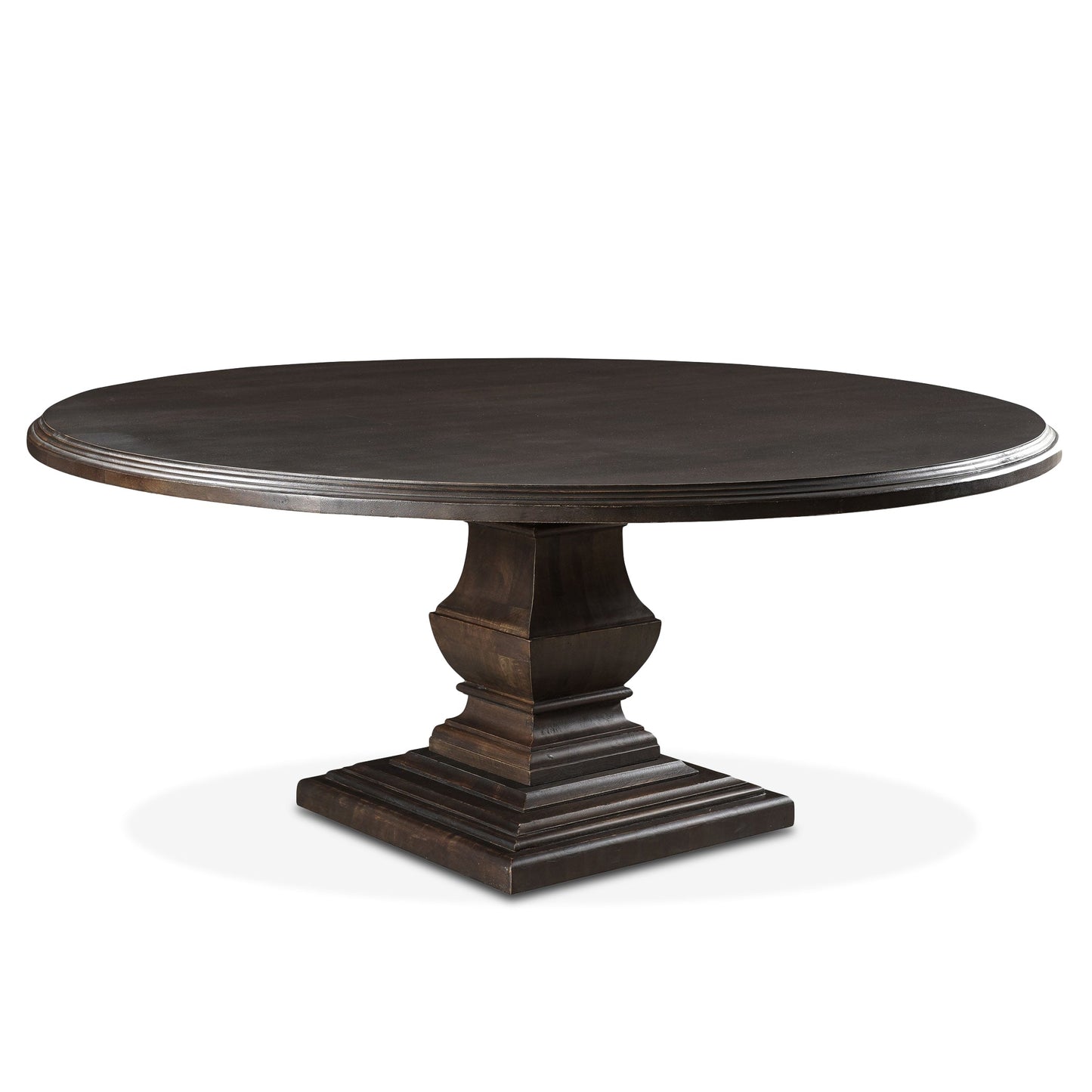 72" Vintage Brown Round Dining Table