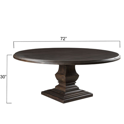 72" Vintage Brown Round Dining Table