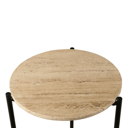 18" Travertine Stone Side Table