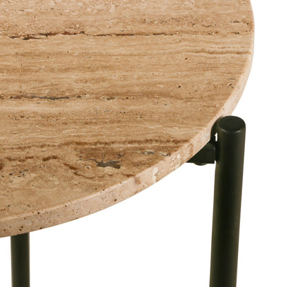18" Travertine Stone Side Table