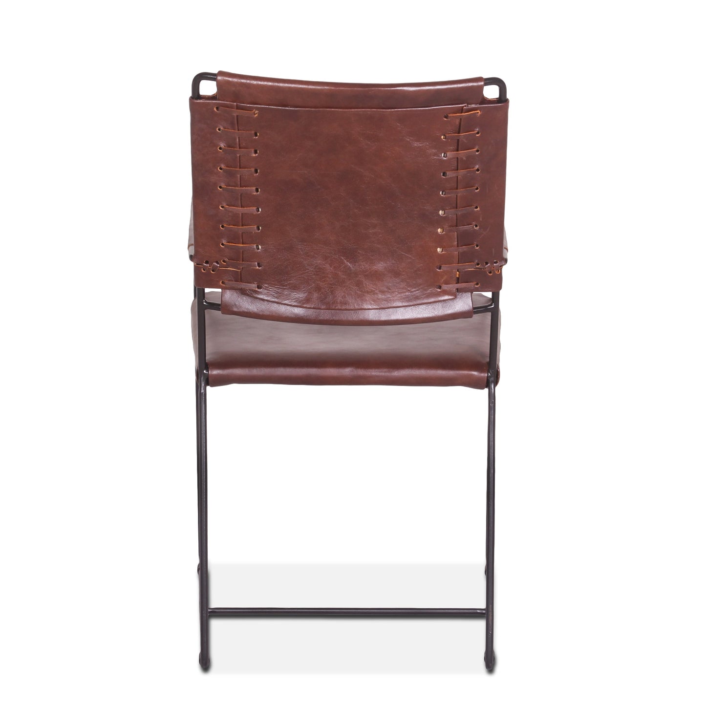 19" Chocolate Leather Dining Armchair