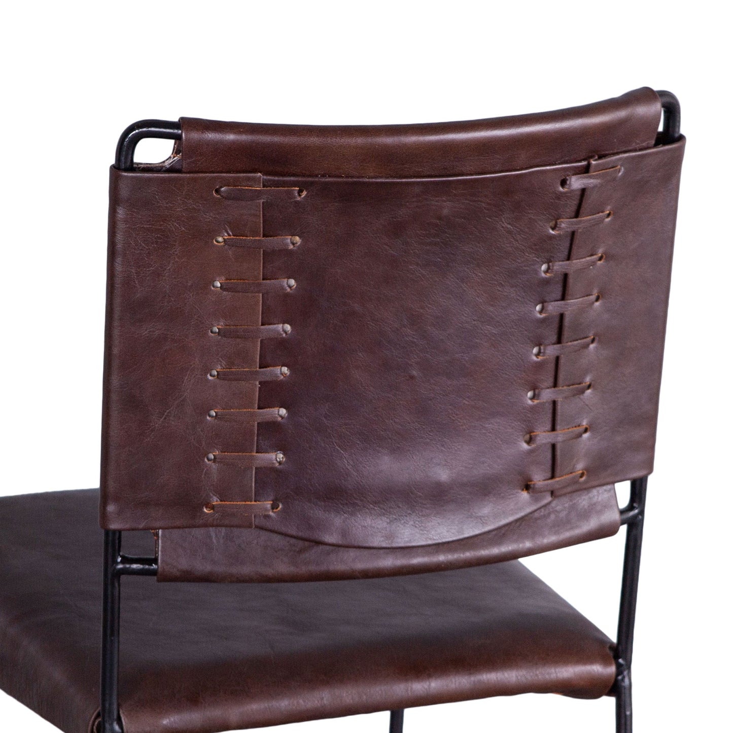 17" Chocolate Leather Bar Chair