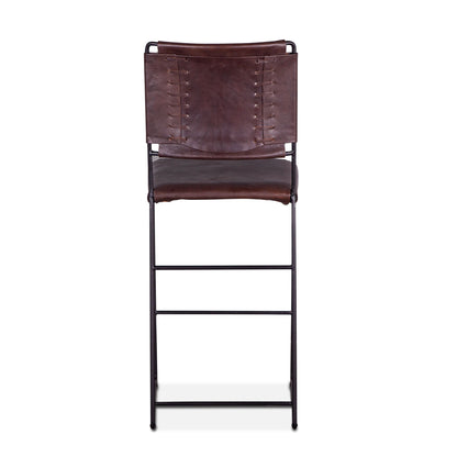 17" Chocolate Leather Counter Chair