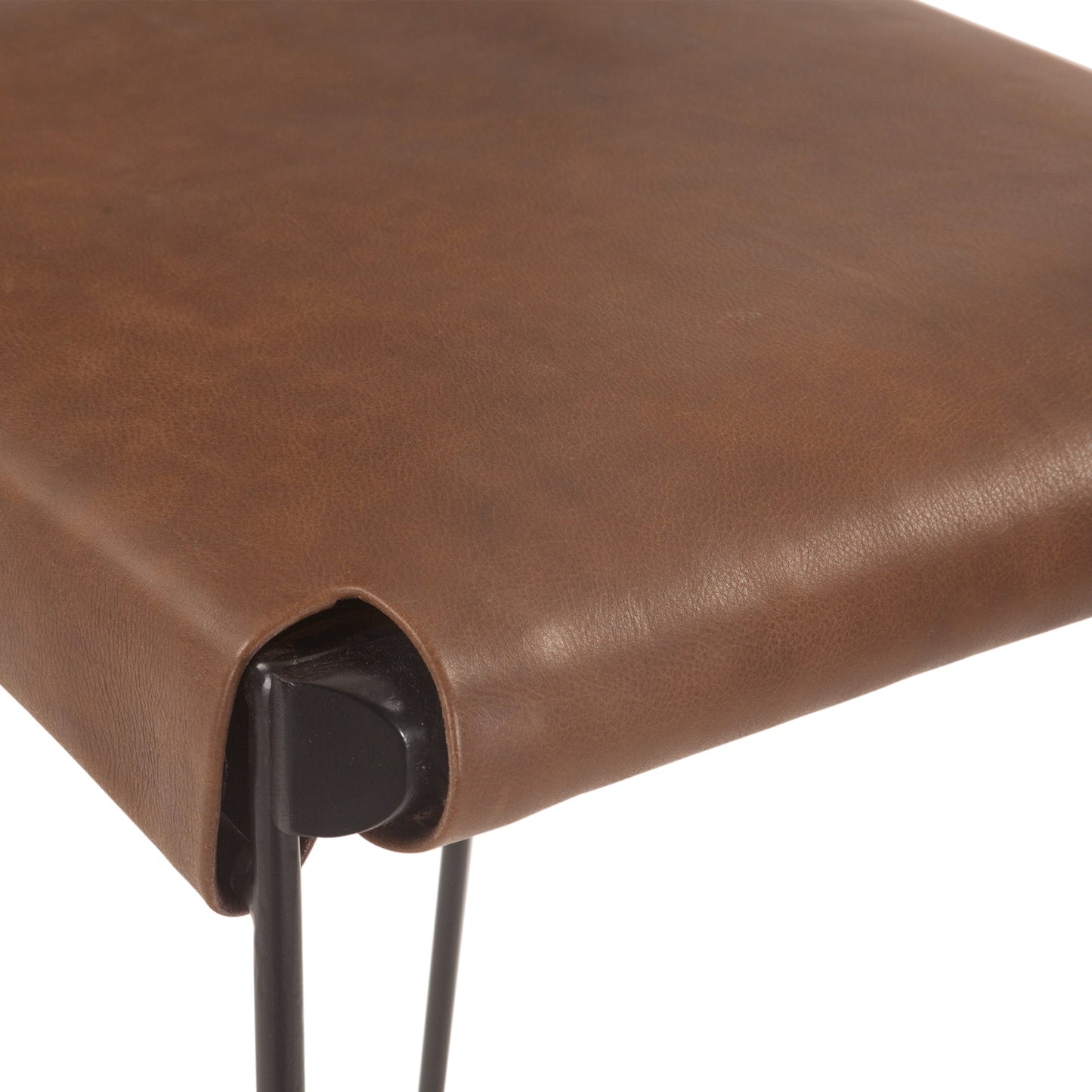 18" Brown Buffalo Leather Counter Chair