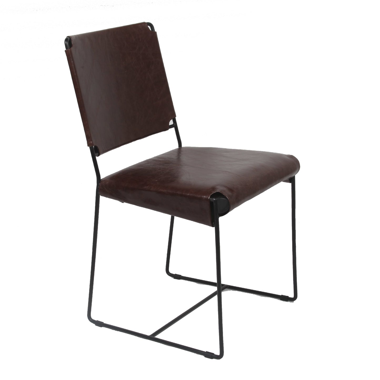 18" Chocolate Leather Dining Chair