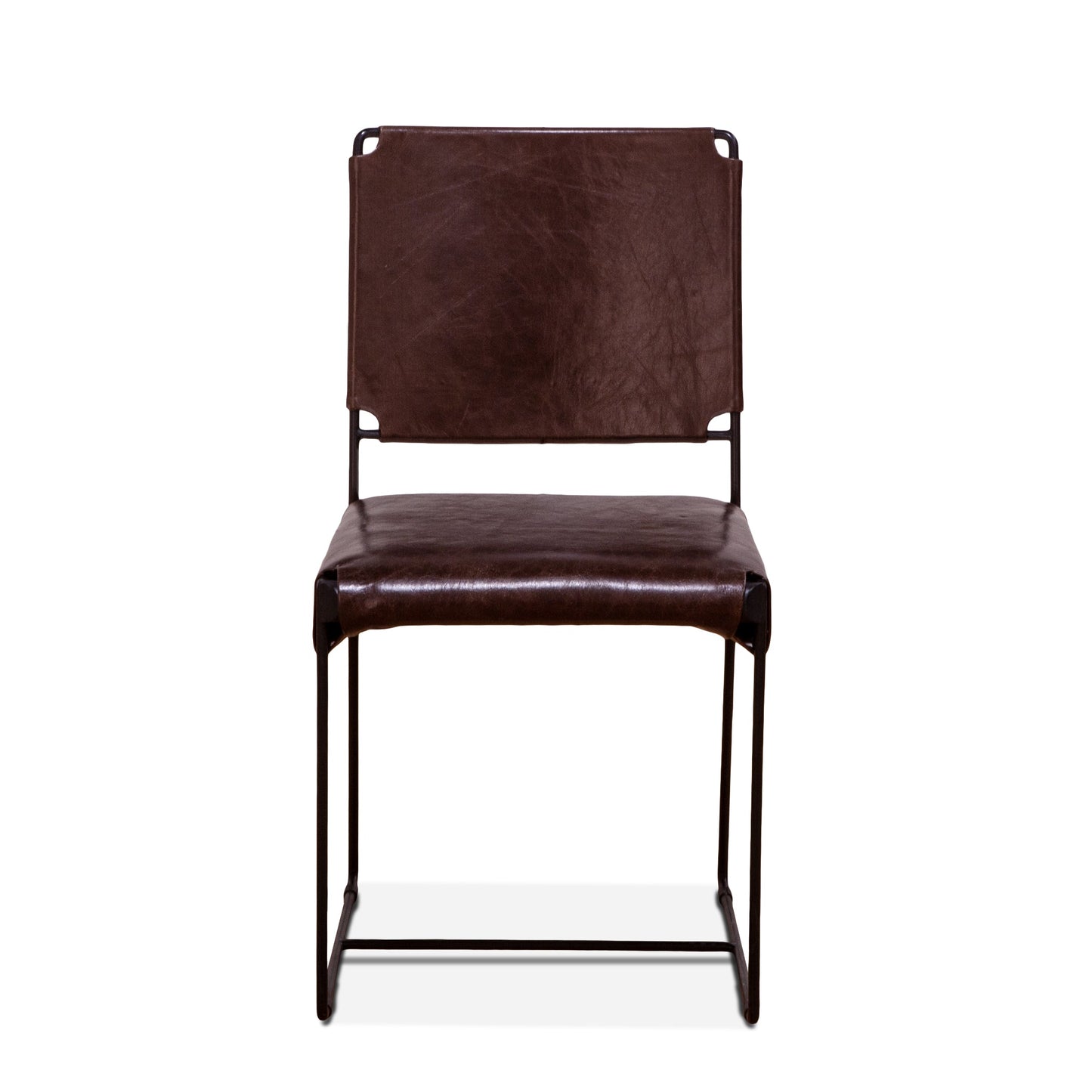 18" Chocolate Leather Dining Chair