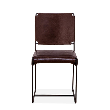 18" Chocolate Leather Dining Chair
