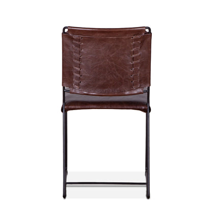 18" Chocolate Leather Dining Chair