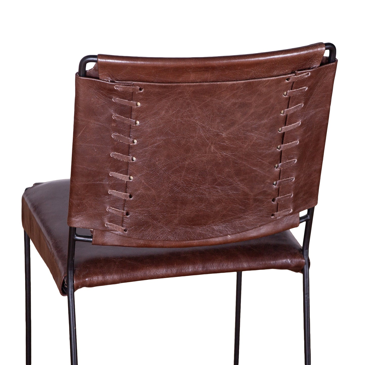 18" Chocolate Leather Dining Chair