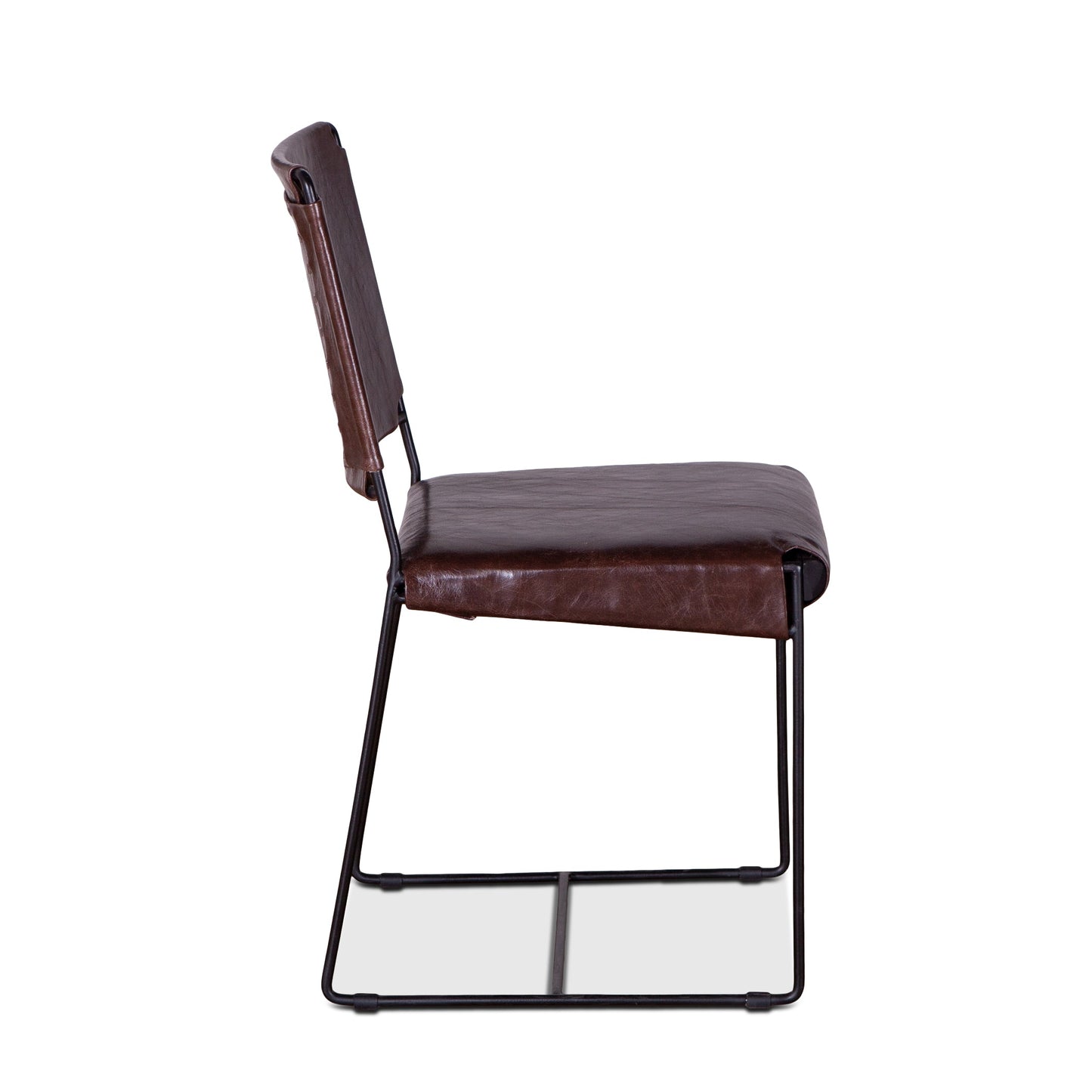 18" Chocolate Leather Dining Chair