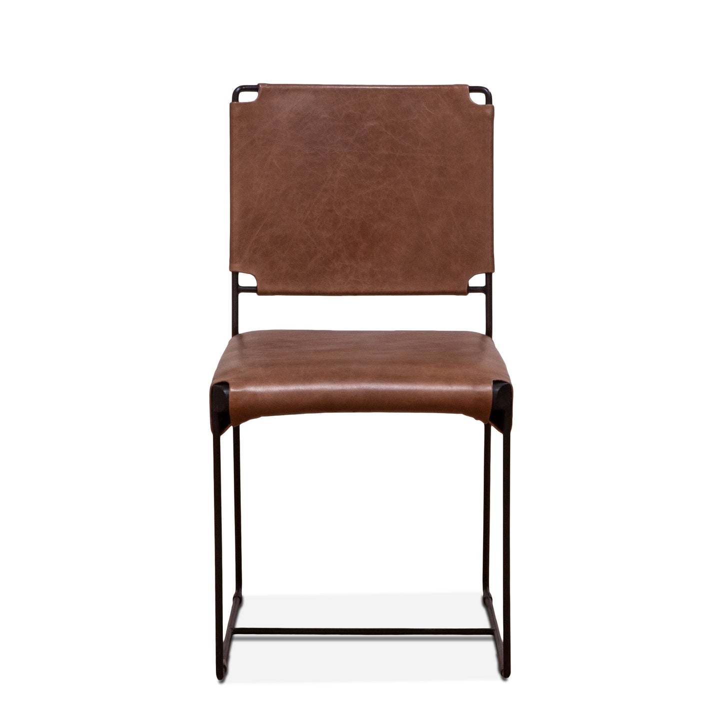 18" Tobacco Leather Dining Chair