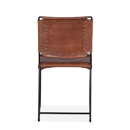 18" Tobacco Leather Dining Chair