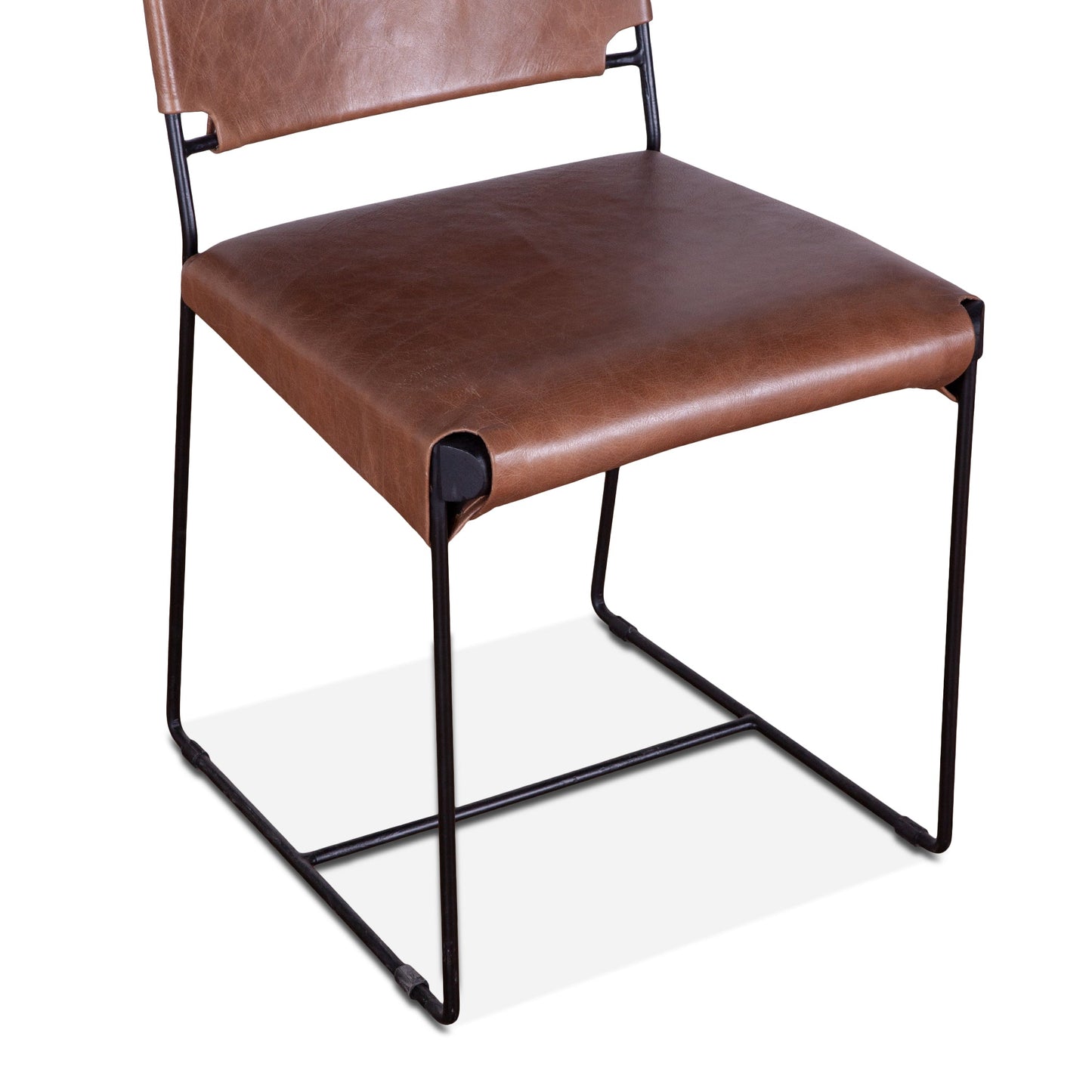 18" Tobacco Leather Dining Chair