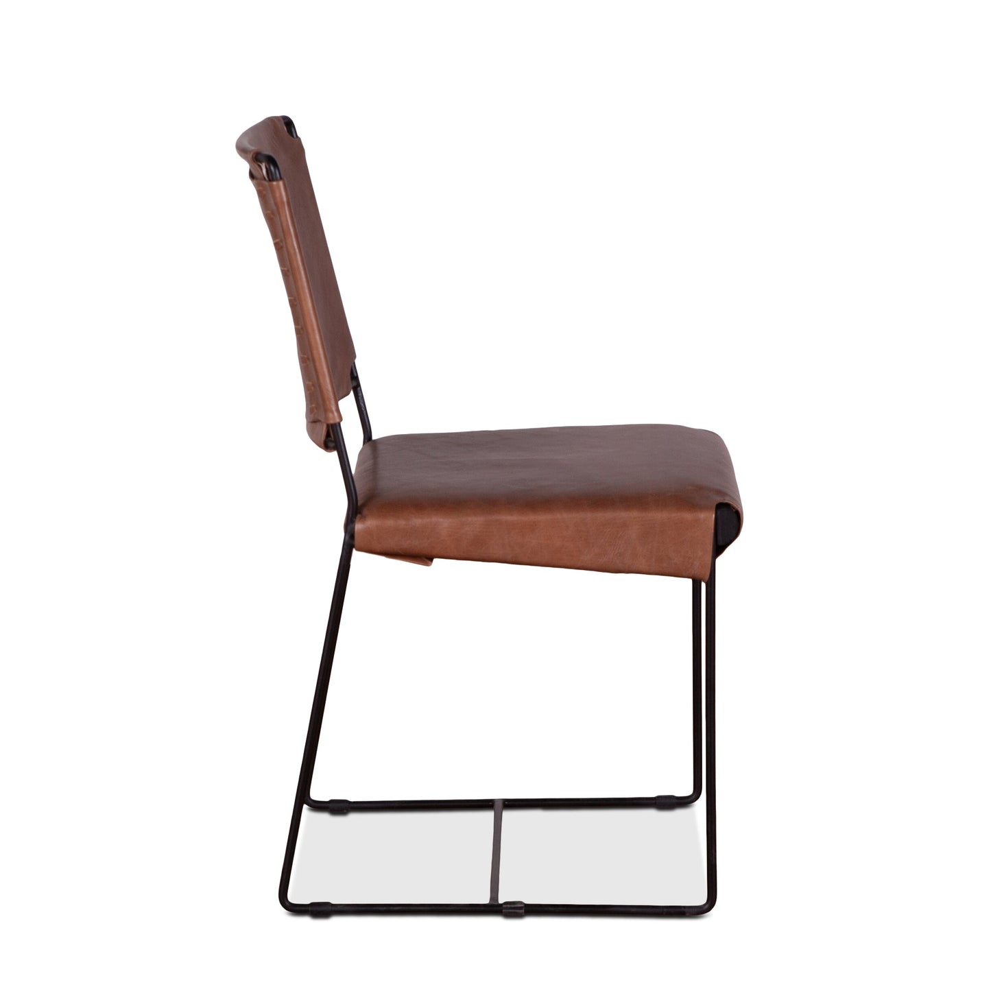 18" Tobacco Leather Dining Chair
