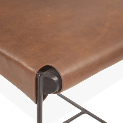 18" Brown Buffalo Leather Dining Chair