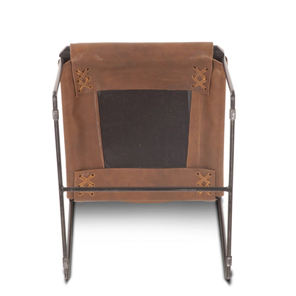 18" Brown Buffalo Leather Dining Chair