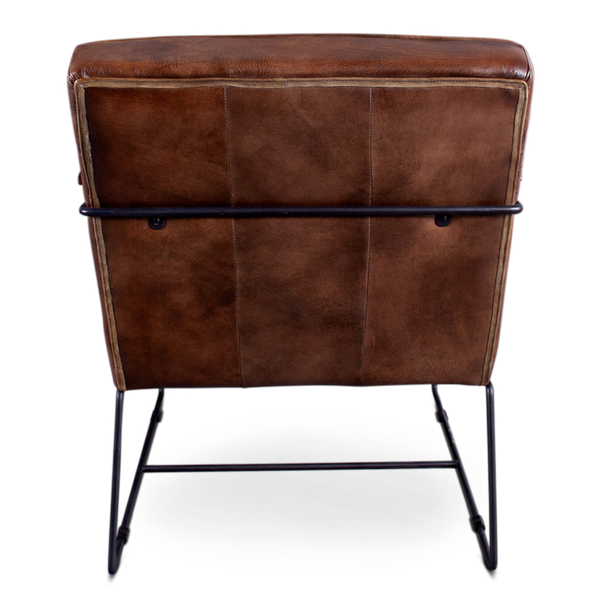 26" Antique Whiskey Leather Accent Chair