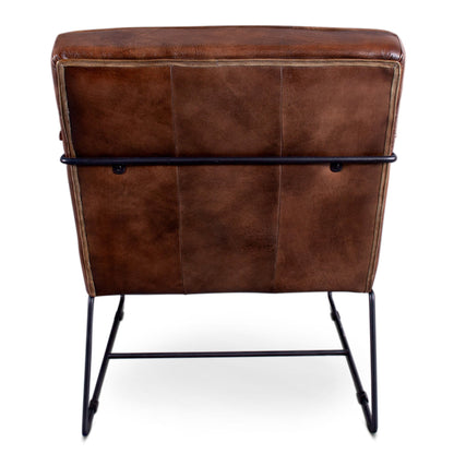26" Antique Whiskey Leather Accent Chair