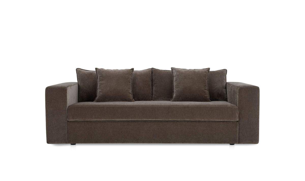87.8" Warm Charcoal Upholstered Sleeper Sofa