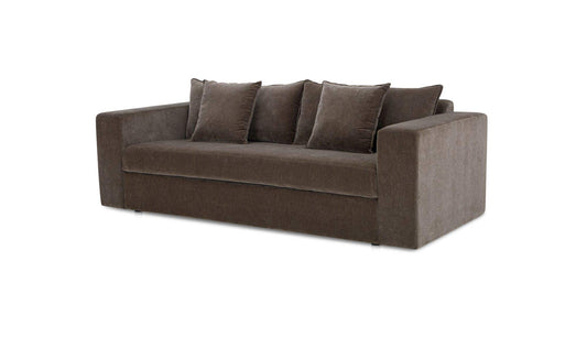 87.8" Warm Charcoal Upholstered Sleeper Sofa