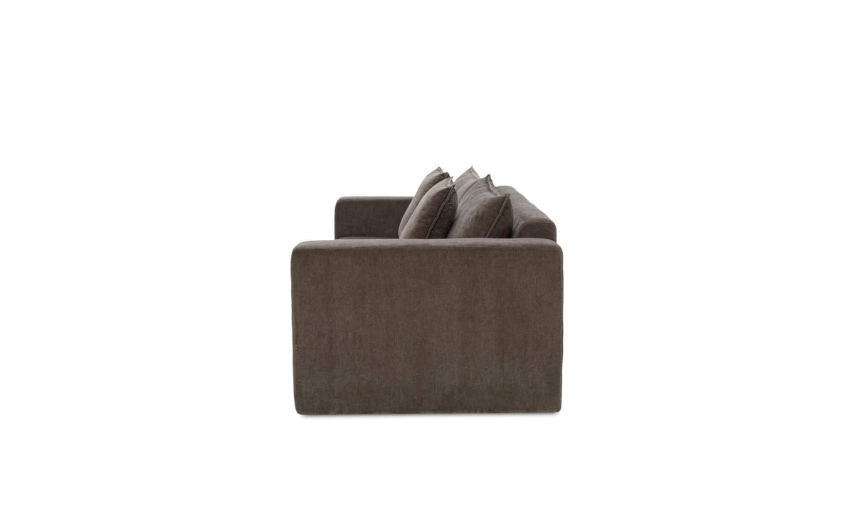 87.8" Warm Charcoal Upholstered Sleeper Sofa