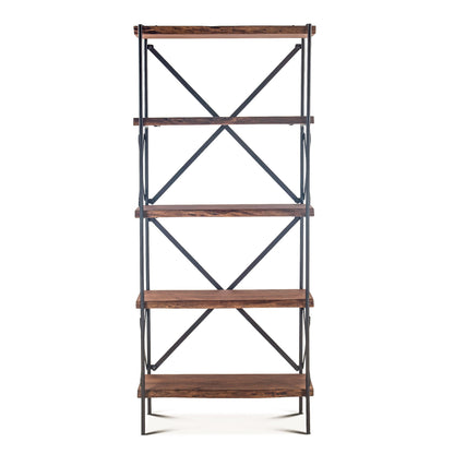 34" Raw Walnut Acacia Wood Bookshelf