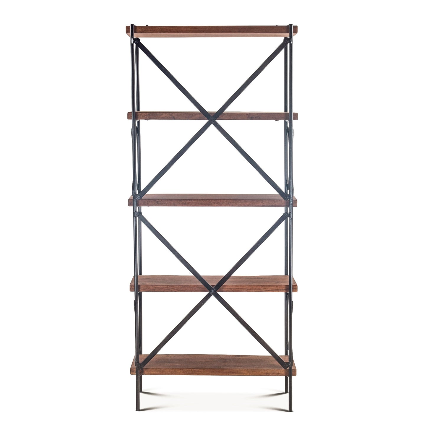 34" Raw Walnut Acacia Wood Bookshelf