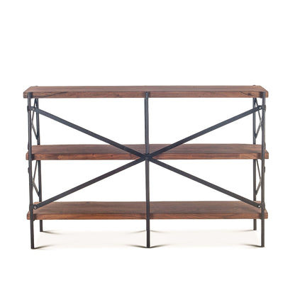 56" Raw Walnut Acacia Wood Bookshelf