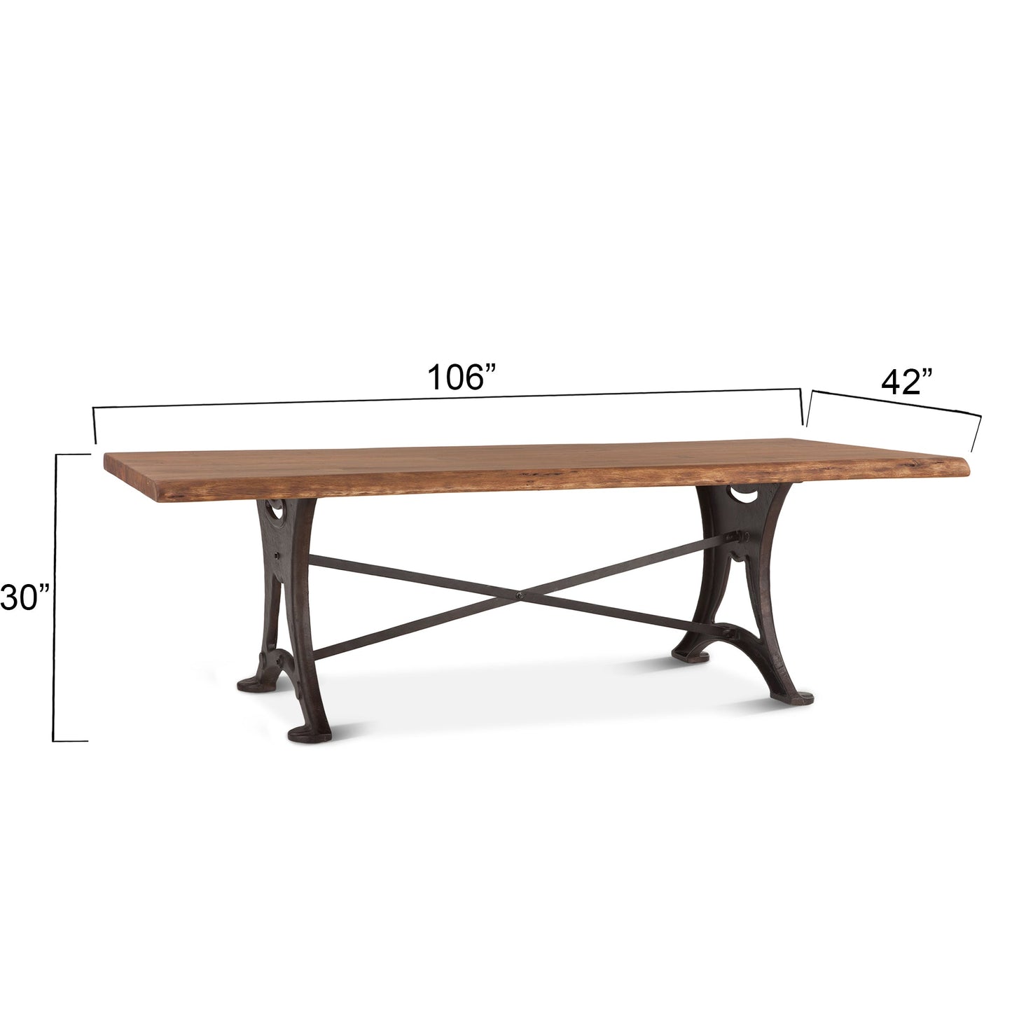 106" Raw Walnut Live Edge Dining Table