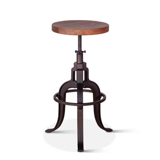 14" Raw Walnut Adjustable Stool