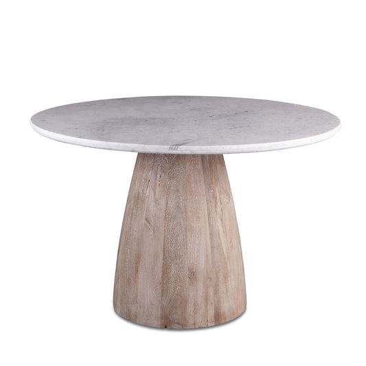 48" White Marble Dining Table