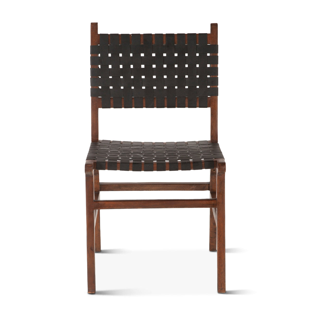 18" Black Leather Dining Chair
