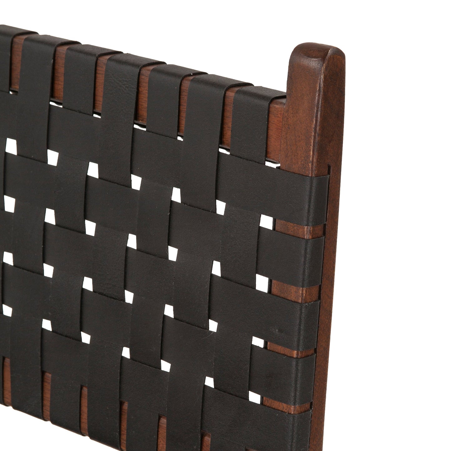 18" Black Leather Dining Chair