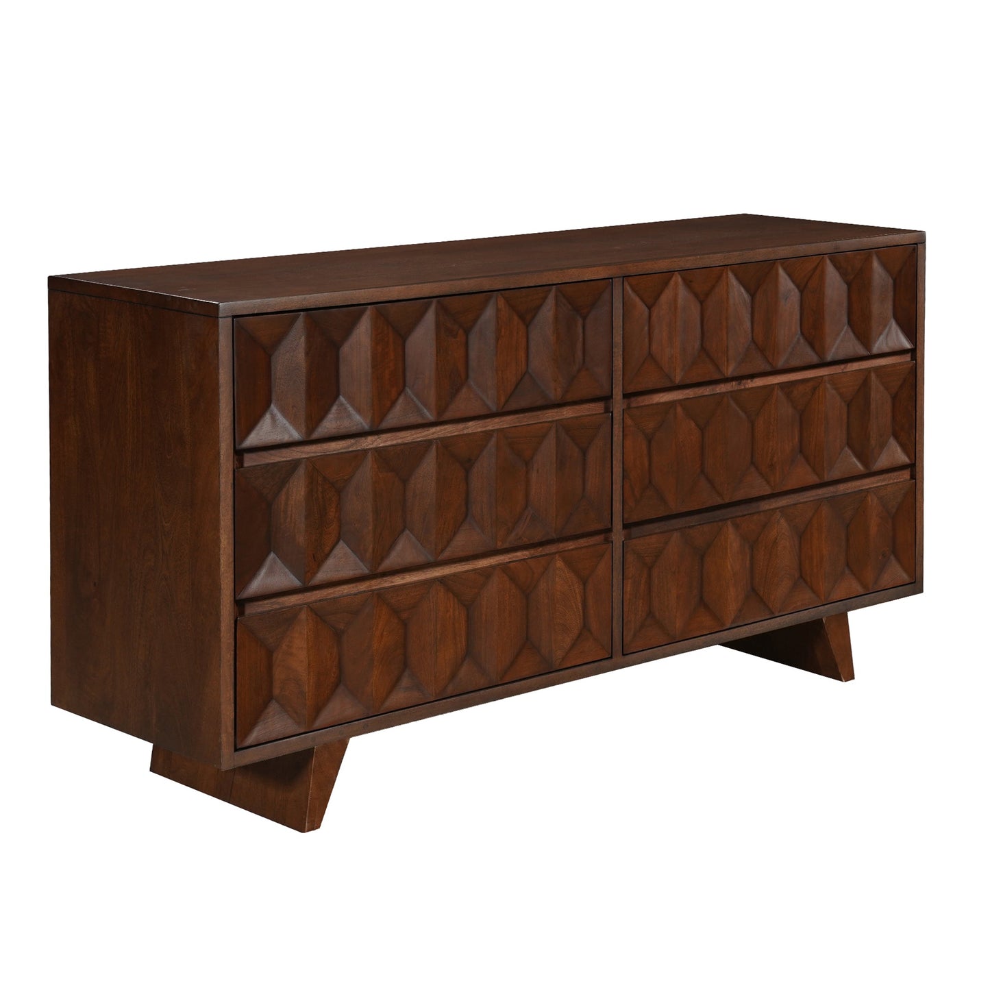 70" Royal Brown Carved Wood Dresser