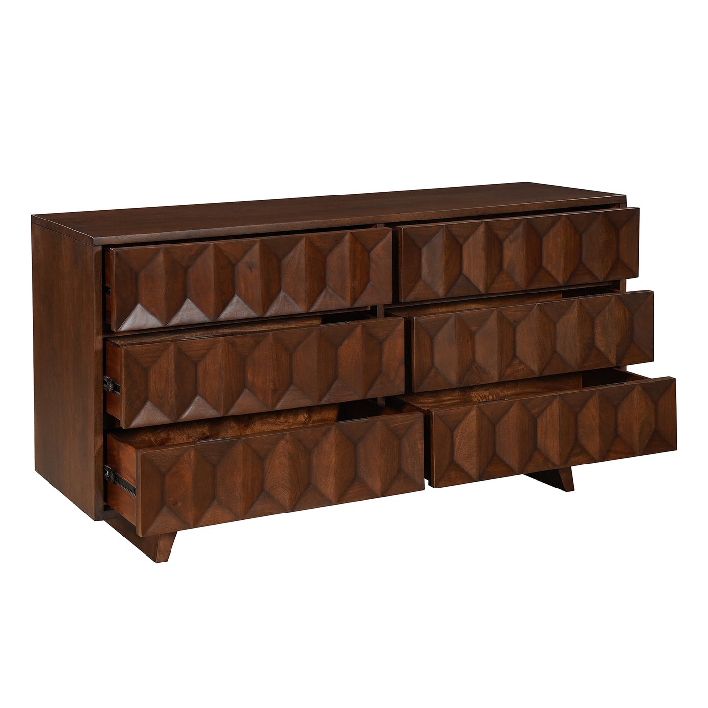 70" Royal Brown Carved Wood Dresser