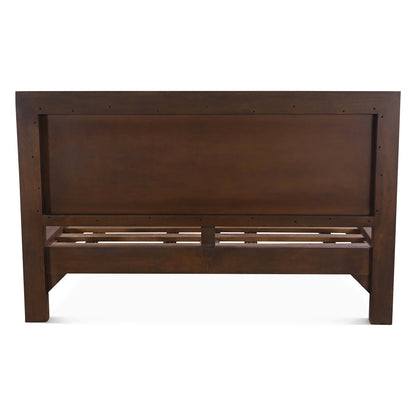 83" Royal Brown Carved Wood King Size Bed