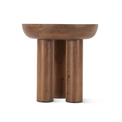 20" Acorn Brown Solid Wood Side Table