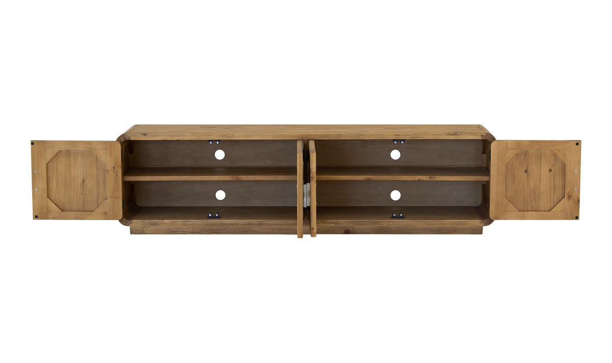 78.75" Rustic Blonde Wood Cabinet