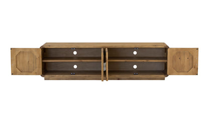 78.75" Rustic Blonde Wood Cabinet