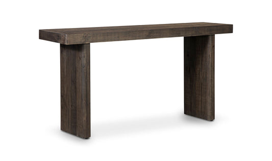 60" Aged Brown Console Table
