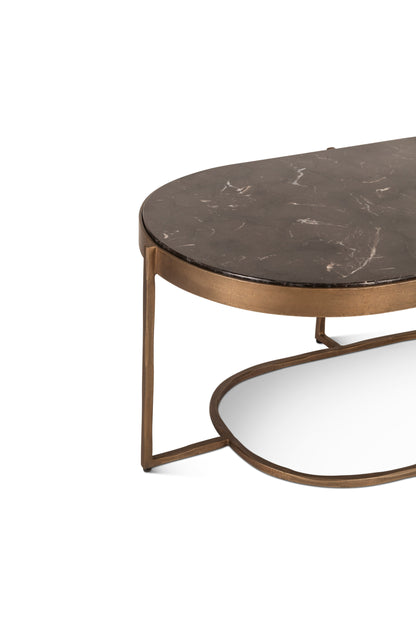 43" Black Marble Coffee Table